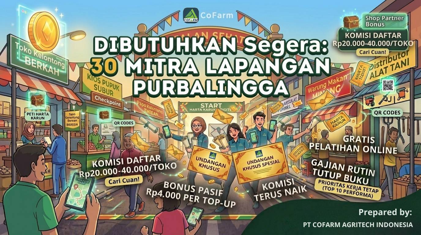 Dibutuhkan Segera: 30 Mitra Lapangan Purbalingga